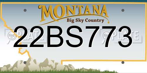 22BS773 Montana License Plate