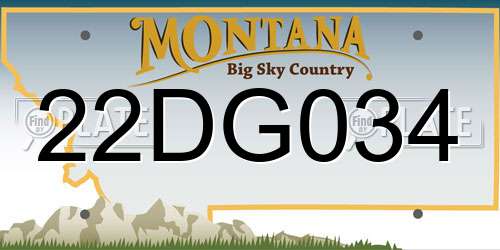 22DG034 Montana License Plate