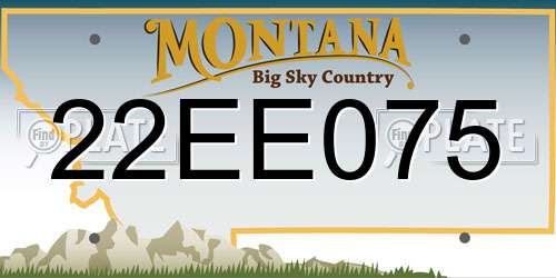 22EE075 Montana License Plate