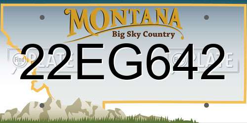 22EG642 Montana License Plate