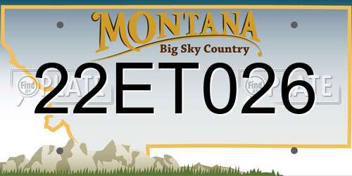 22ET026 Montana License Plate