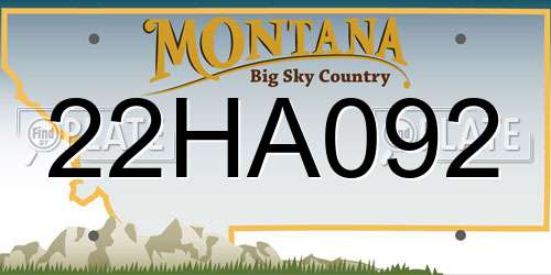 22HA092 Montana License Plate