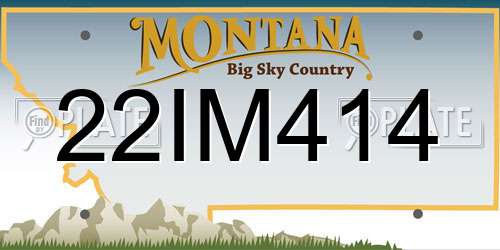 22IM414 Montana License Plate