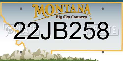 22JB258 Montana License Plate