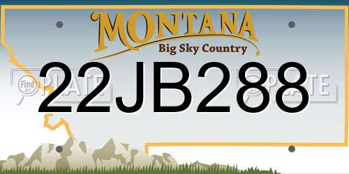 22JB288 Montana License Plate