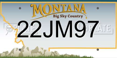 22JM97 Montana License Plate