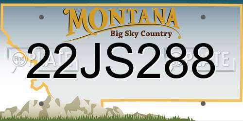 22JS288 Montana License Plate