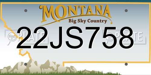 22JS758 Montana License Plate