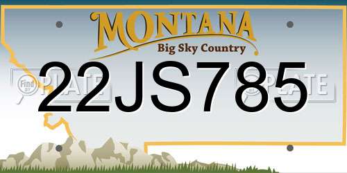 22JS785 Montana License Plate