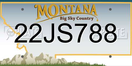 22JS788 Montana License Plate