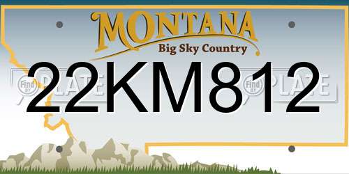 22KM812 Montana License Plate