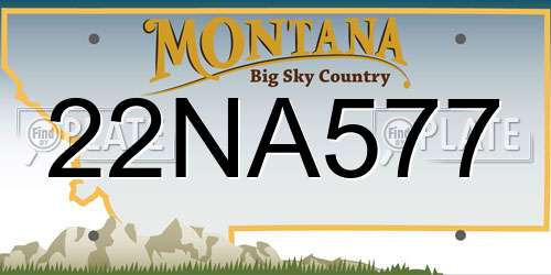 22NA577 Montana License Plate