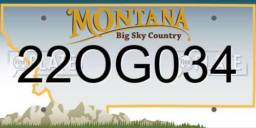 22OG034 Montana License Plate