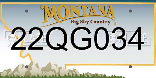 22QG034 Montana License Plate