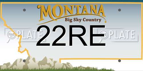 22RE Montana License Plate
