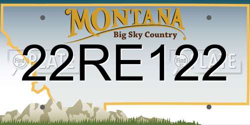22RE122 Montana License Plate
