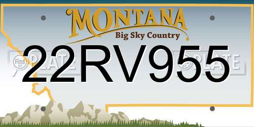 22RV955 Montana License Plate
