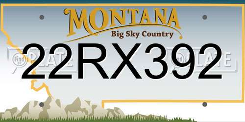 22RX392 Montana License Plate