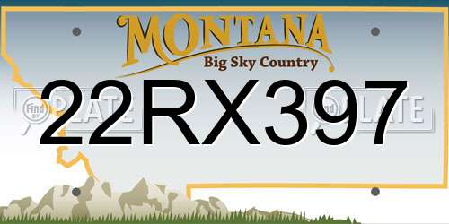 22RX397 Montana License Plate