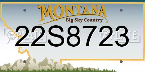 22S8723 Montana License Plate