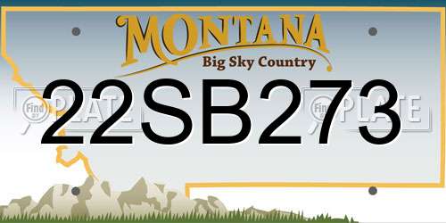 22SB273 Montana License Plate