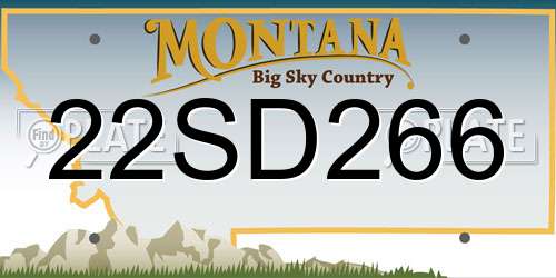 22SD266 Montana License Plate