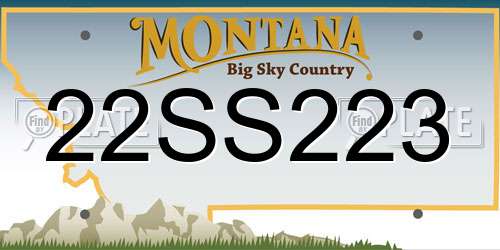 22SS223 Montana License Plate