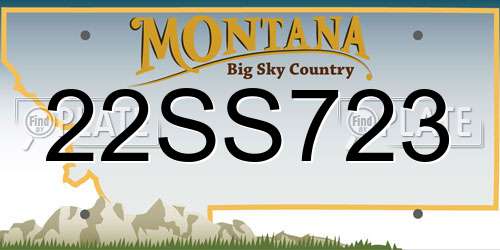 22SS723 Montana License Plate