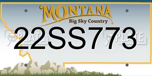 22SS773 Montana License Plate
