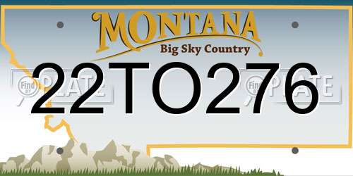 22TO276 Montana License Plate