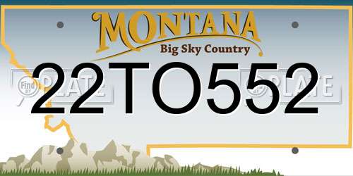 22TO552 Montana License Plate