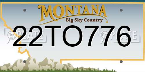 22TO776 Montana License Plate