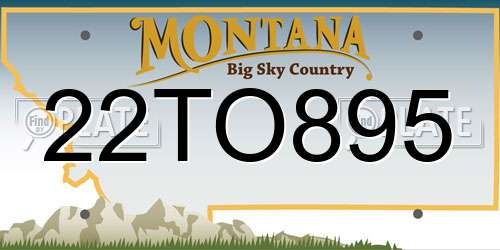 22TO895 Montana License Plate