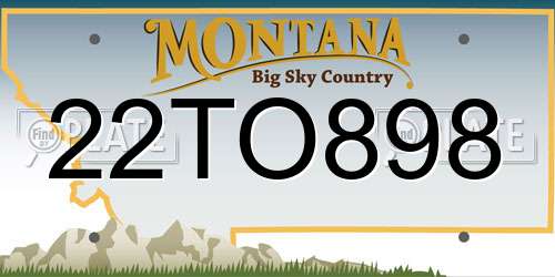 22TO898 Montana License Plate