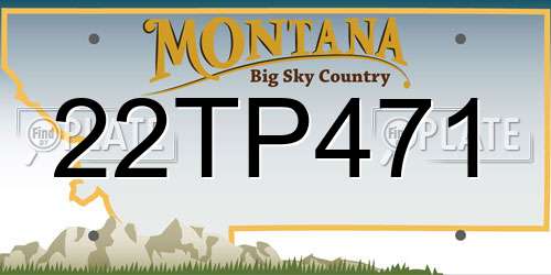 22TP471 Montana License Plate