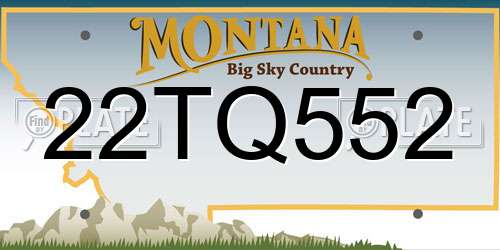 22TQ552 Montana License Plate