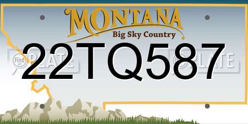 22TQ587 Montana License Plate