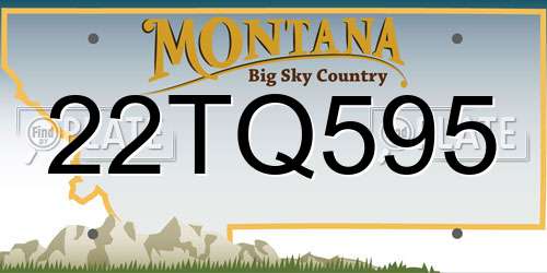 22TQ595 Montana License Plate