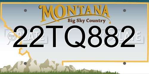 22TQ882 Montana License Plate