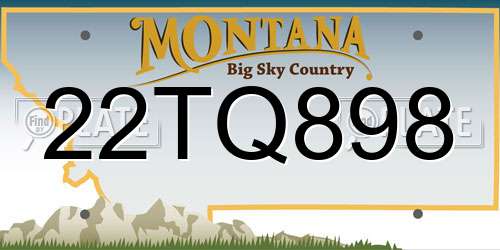 22TQ898 Montana License Plate