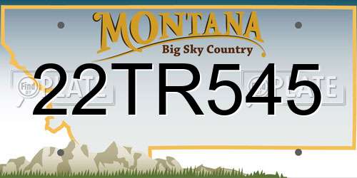 22TR545 Montana License Plate