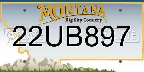 22UB897 Montana License Plate