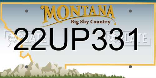 22UP331 Montana License Plate