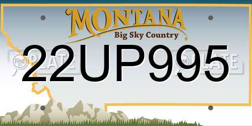 22UP995 Montana License Plate