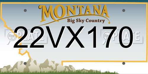 22VX170 Montana License Plate