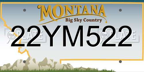 22YM522 Montana License Plate