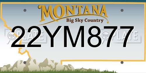 22YM877 Montana License Plate