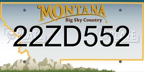 22ZD552 Montana License Plate