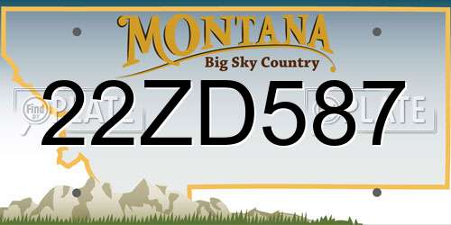 22ZD587 Montana License Plate