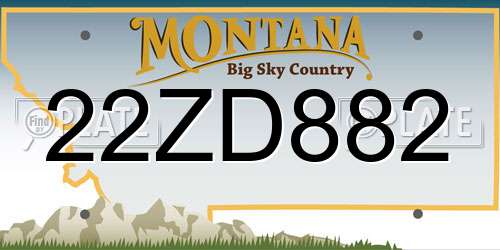 22ZD882 Montana License Plate